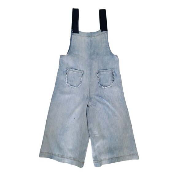 Rose Republic Wide Leg Denim Overalls With Frayed Pockets Women's Sz M - Picture 2 of 8